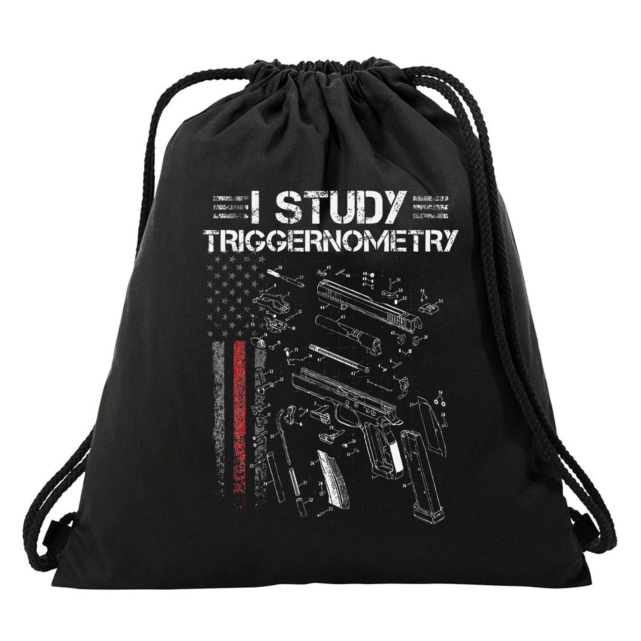 I Study Triggernometry Gun Veteran Christmas Drawstring Bag