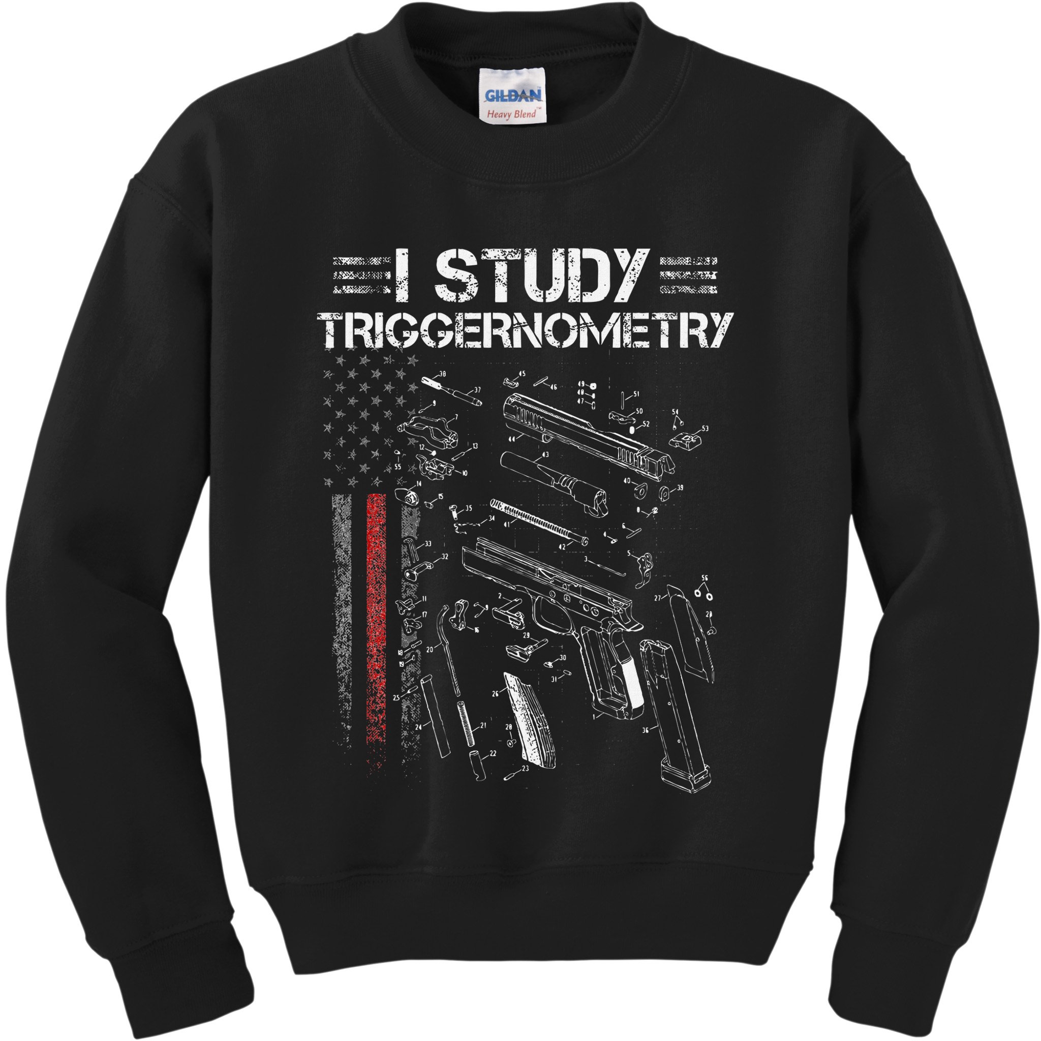I Study Triggernometry Gun Veteran Christmas Kids Sweatshirt
