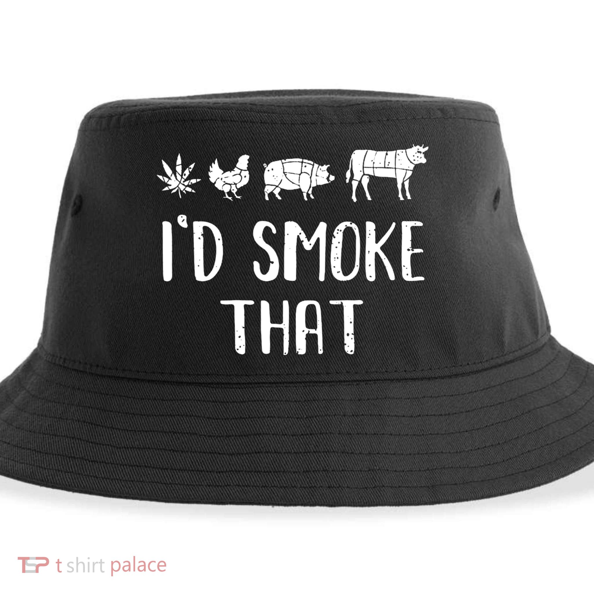 I'd Smoke That Funny BBQ Weed Cannabis Sustainable Bucket Hat