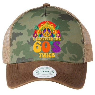 I Survived The 60s Twice Sixties 70th 70s Year Old Birthday Legacy Tie Dye Trucker Hat