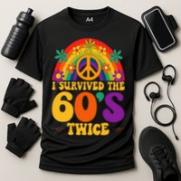 I Survived The 60s Twice Sixties 70th 70s Year Old Birthday Cooling Performance Crew T-Shirt