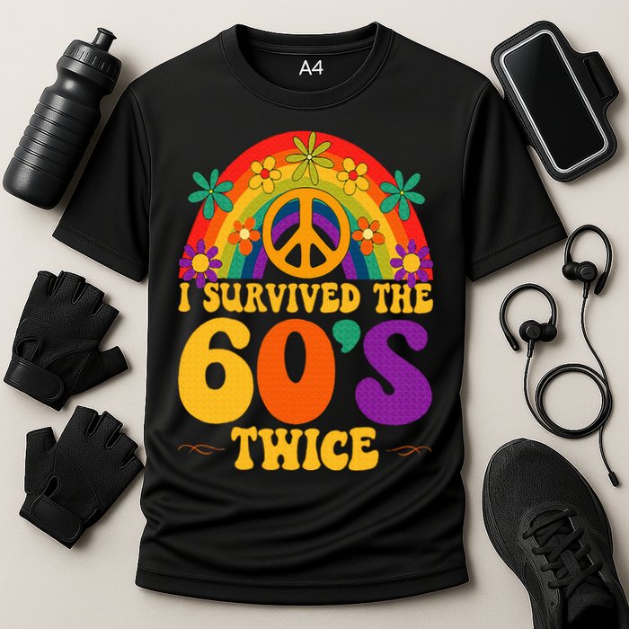 I Survived The 60s Twice Sixties 70th 70s Year Old Birthday Cooling Performance Crew T-Shirt