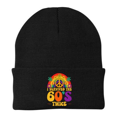 I Survived The 60s Twice Sixties 70th 70s Year Old Birthday Knit Cap Winter Beanie