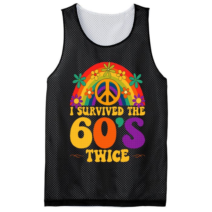 I Survived The 60s Twice Sixties 70th 70s Year Old Birthday Mesh Reversible Basketball Jersey Tank