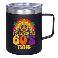 I Survived The 60s Twice Sixties 70th 70s Year Old Birthday 12oz Stainless Steel Coffee Mug