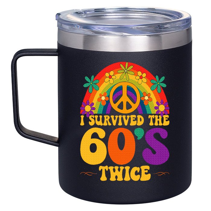 I Survived The 60s Twice Sixties 70th 70s Year Old Birthday 12oz Stainless Steel Coffee Mug