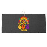 I Survived The 60s Twice Sixties 70th 70s Year Old Birthday Large Microfiber Waffle Golf Towel