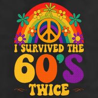 I Survived The 60s Twice Sixties 70th 70s Year Old Birthday Large Microfiber Waffle Golf Towel