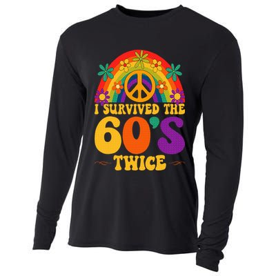 I Survived The 60s Twice Sixties 70th 70s Year Old Birthday Cooling Performance Long Sleeve Crew