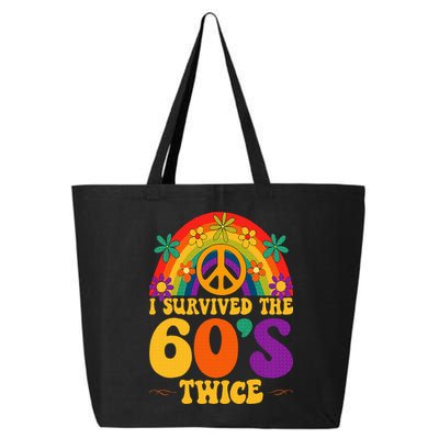 I Survived The 60s Twice Sixties 70th 70s Year Old Birthday 25L Jumbo Tote
