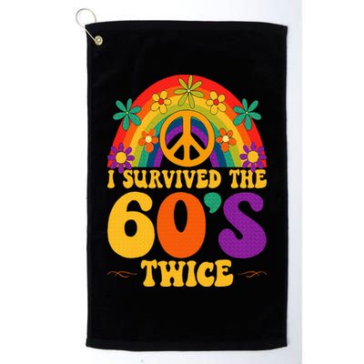 I Survived The 60s Twice Sixties 70th 70s Year Old Birthday Golf Towel