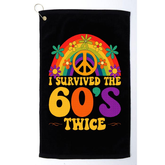 I Survived The 60s Twice Sixties 70th 70s Year Old Birthday Golf Towel