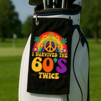 I Survived The 60s Twice Sixties 70th 70s Year Old Birthday Golf Towel
