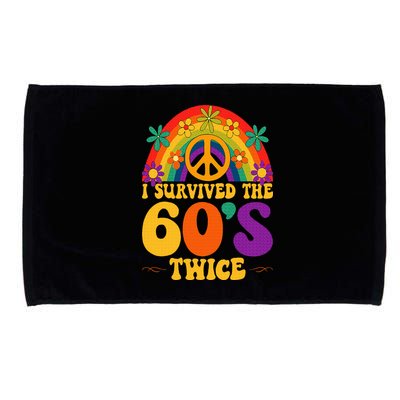 I Survived The 60s Twice Sixties 70th 70s Year Old Birthday Microfiber Hand Towel