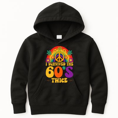 I Survived The 60s Twice Sixties 70th 70s Year Old Birthday Kids Hoodie
