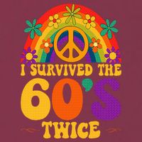 I Survived The 60s Twice Sixties 70th 70s Year Old Birthday 16oz Travel Tumbler