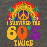 I Survived The 60s Twice Sixties 70th 70s Year Old Birthday Cotton Canvas Backpack