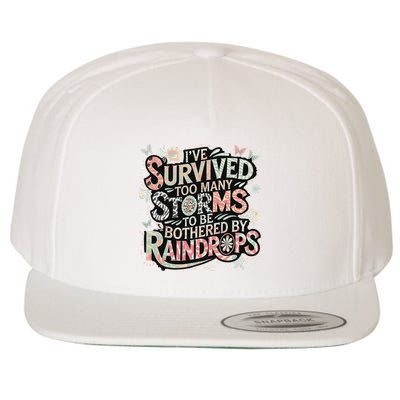 IVe Survived Too Many Storms To Be Bothered By Raindrops Wool Snapback Cap