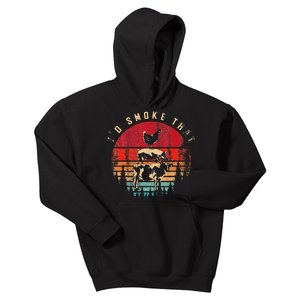 Id Smoke That Funny Smoked Meat BBQ Chef Barbecue Kids Hoodie