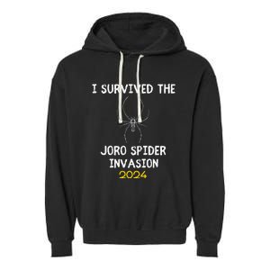 I Survived The Joro Spider Invasion Garment-Dyed Fleece Hoodie