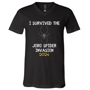 I Survived The Joro Spider Invasion V-Neck T-Shirt