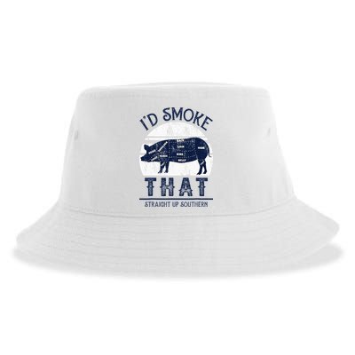 I'd Smoke That Straight Up Southern Pig Vintage Sustainable Bucket Hat