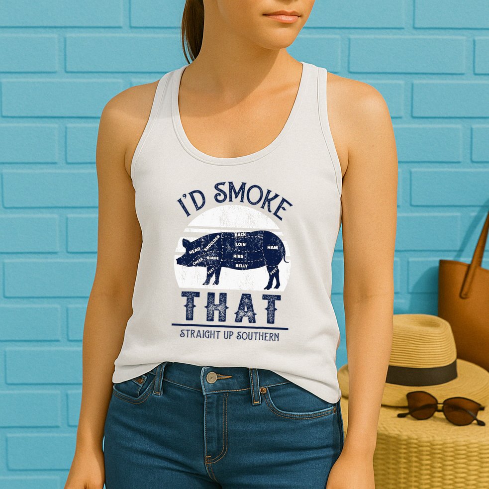 I'd Smoke That Straight Up Southern Pig Vintage Womens Tank Top