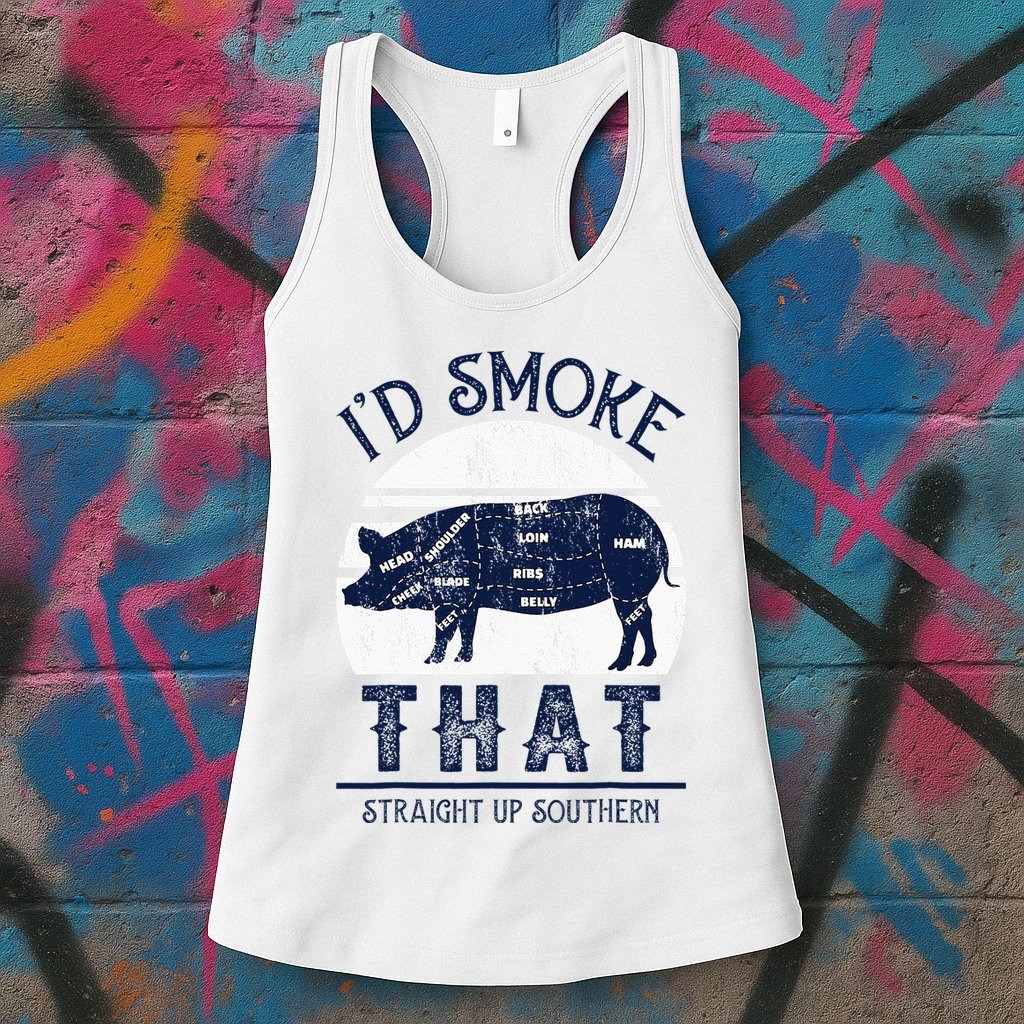 I'd Smoke That Straight Up Southern Pig Vintage Womens Tank Top