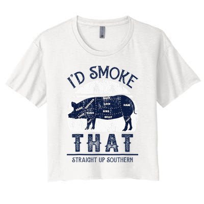 I'd Smoke That Straight Up Southern Pig Vintage Crop Top