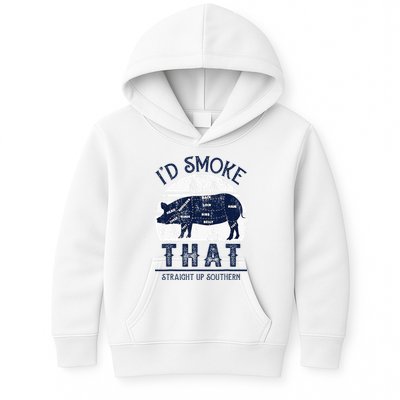 I'd Smoke That Straight Up Southern Pig Vintage Kids Hoodie