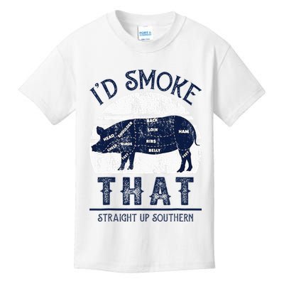 I'd Smoke That Straight Up Southern Pig Vintage Kids T-Shirt
