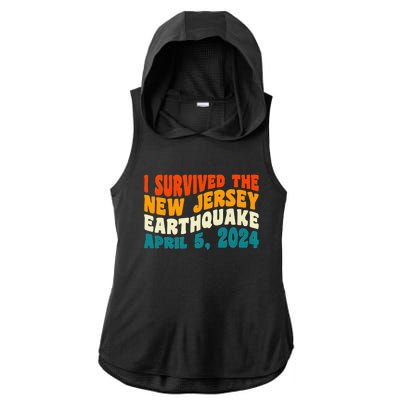 I Survived The New Jersey 4.8 Magnitude Earthquake Ladies PosiCharge Tri-Blend Wicking Draft Hoodie Tank