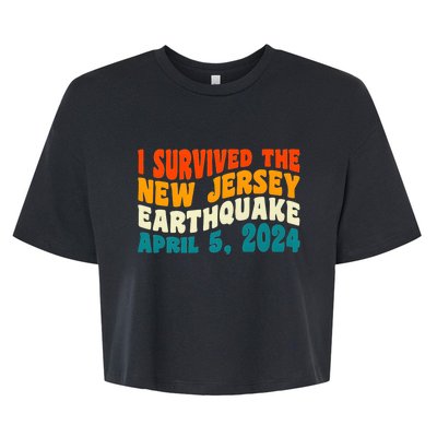 I Survived The New Jersey 4.8 Magnitude Earthquake Bella+Canvas Jersey Crop Tee