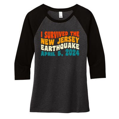 I Survived The New Jersey 4.8 Magnitude Earthquake Women's Tri-Blend 3/4-Sleeve Raglan Shirt