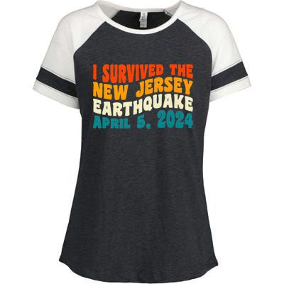 I Survived The New Jersey 4.8 Magnitude Earthquake Enza Ladies Jersey Colorblock Tee