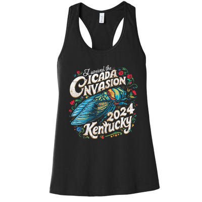 I Survived The Cicada Invasion Brood Xix Xiii Kentucky 2024 Women's Racerback Tank