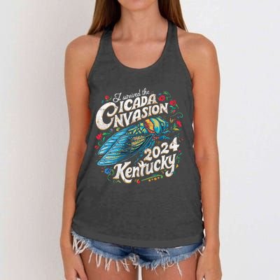 I Survived The Cicada Invasion Brood Xix Xiii Kentucky 2024 Women's Knotted Racerback Tank