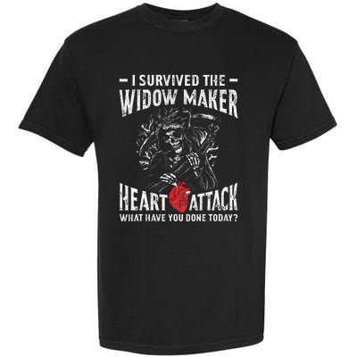 I Survived The Widow Maker Heart Attack Heart Disease Garment-Dyed Heavyweight T-Shirt