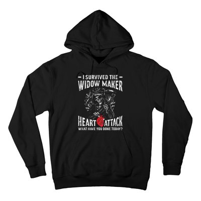 I Survived The Widow Maker Heart Attack Heart Disease Hoodie