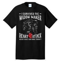 I Survived The Widow Maker Heart Attack Heart Disease Tall T-Shirt