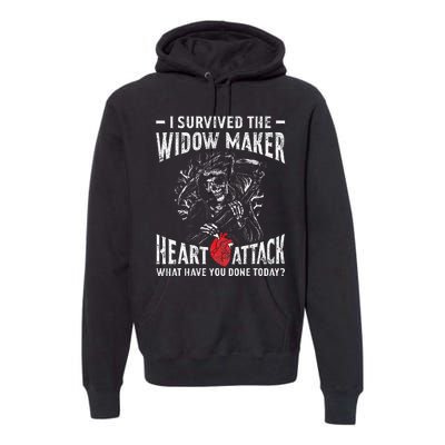 I Survived The Widow Maker Heart Attack Heart Disease Premium Hoodie