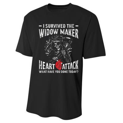 I Survived The Widow Maker Heart Attack Heart Disease Performance Sprint T-Shirt