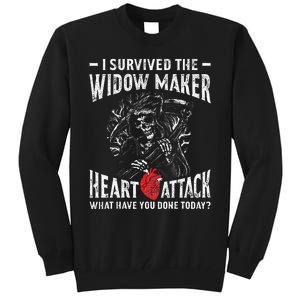 I Survived The Widow Maker Heart Attack Heart Disease Tall Sweatshirt