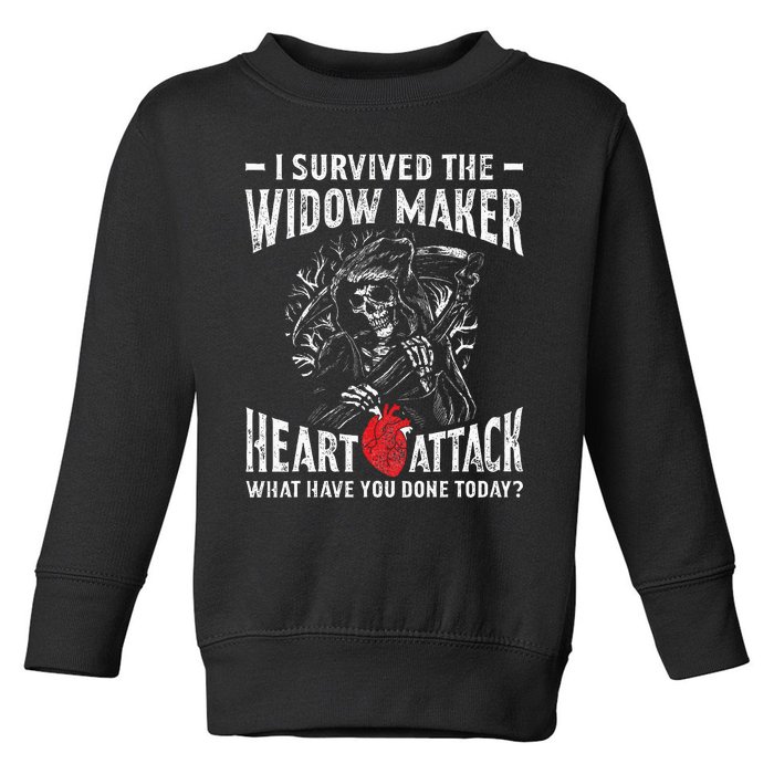 I Survived The Widow Maker Heart Attack Heart Disease Toddler Sweatshirt