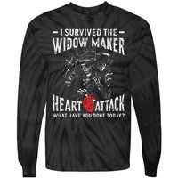 I Survived The Widow Maker Heart Attack Heart Disease Tie-Dye Long Sleeve Shirt