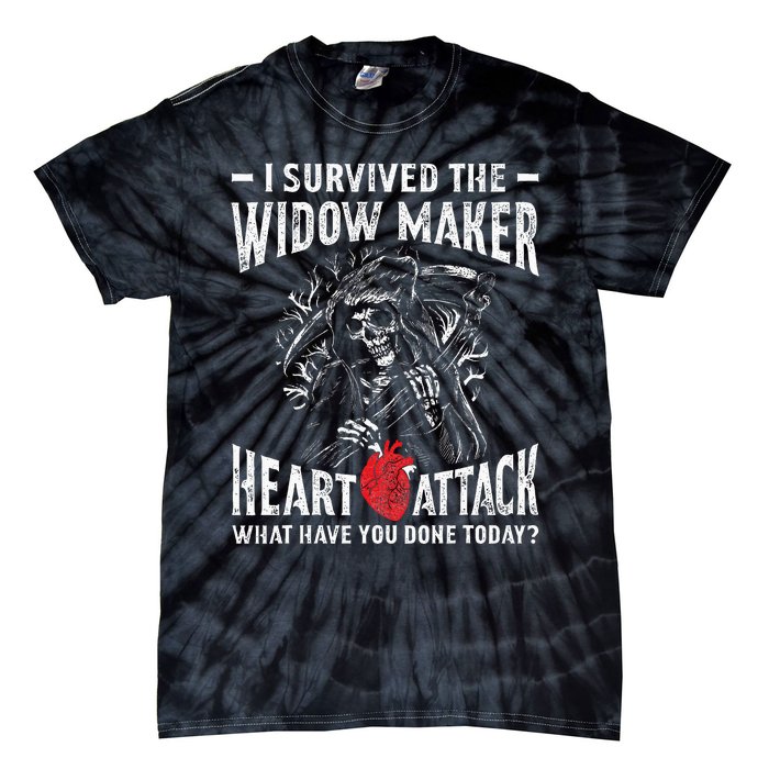 I Survived The Widow Maker Heart Attack Heart Disease Tie-Dye T-Shirt