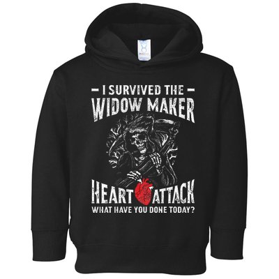 I Survived The Widow Maker Heart Attack Heart Disease Toddler Hoodie