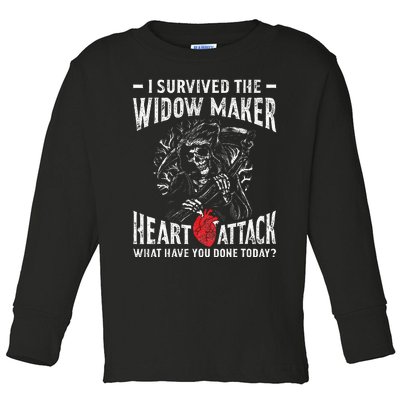 I Survived The Widow Maker Heart Attack Heart Disease Toddler Long Sleeve Shirt