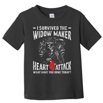 I Survived The Widow Maker Heart Attack Heart Disease Toddler T-Shirt