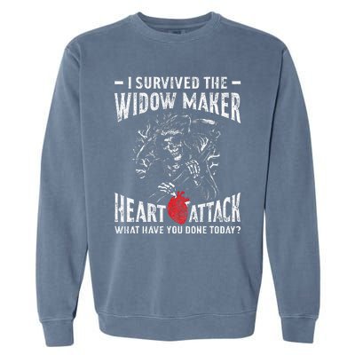 I Survived The Widow Maker Heart Attack Heart Disease Garment-Dyed Sweatshirt